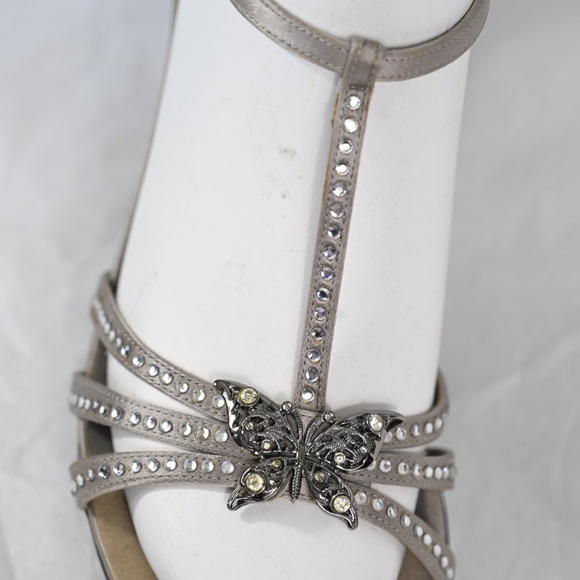 Valentino butterfly leather heels with crystals and rhinestones